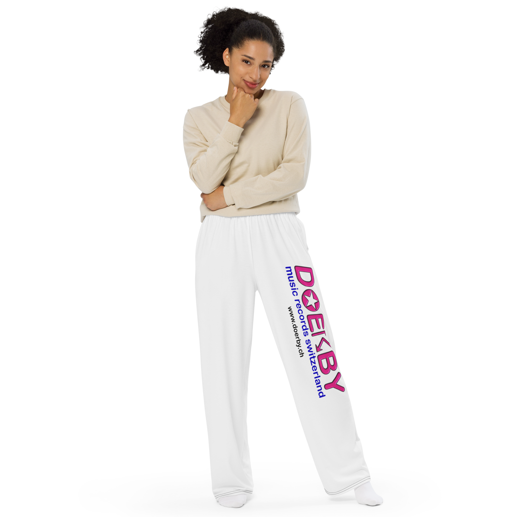 Unisex-Hose mit weiten Beinen und Allover-Druck – Bild 4